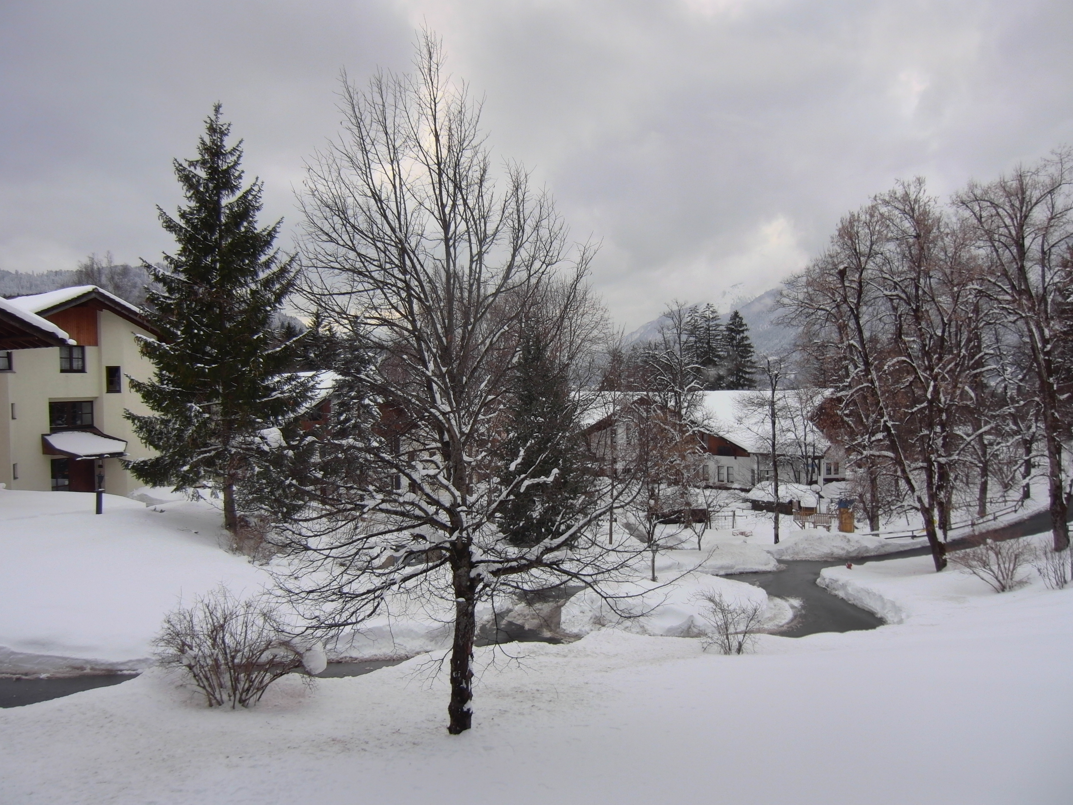 Winterlandschaft Garmisch-Partenkirchen vom Balkon